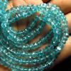 15 Inches Trully Amazing Gorgeous Aqua Colour Natural Apatite - Micro Faceted Rondell Beads Huge Size - 4 - 6 mm approx